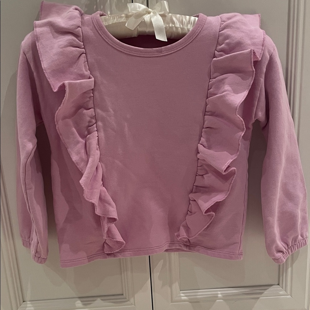 J. Crew Lavender Ruffled Long Sleeve pullover